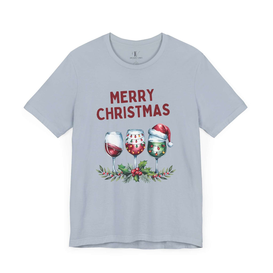 Christmas Wine Glasses Tee - Unisex Jersey Shirt