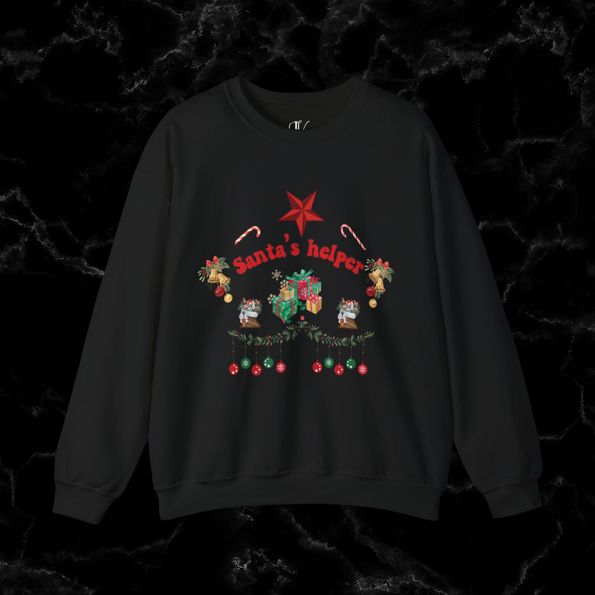Santa Squad Shirt - Christmas Santa Helper Sweatshirt for Family Matching Christmas Sweatshirt S Black 