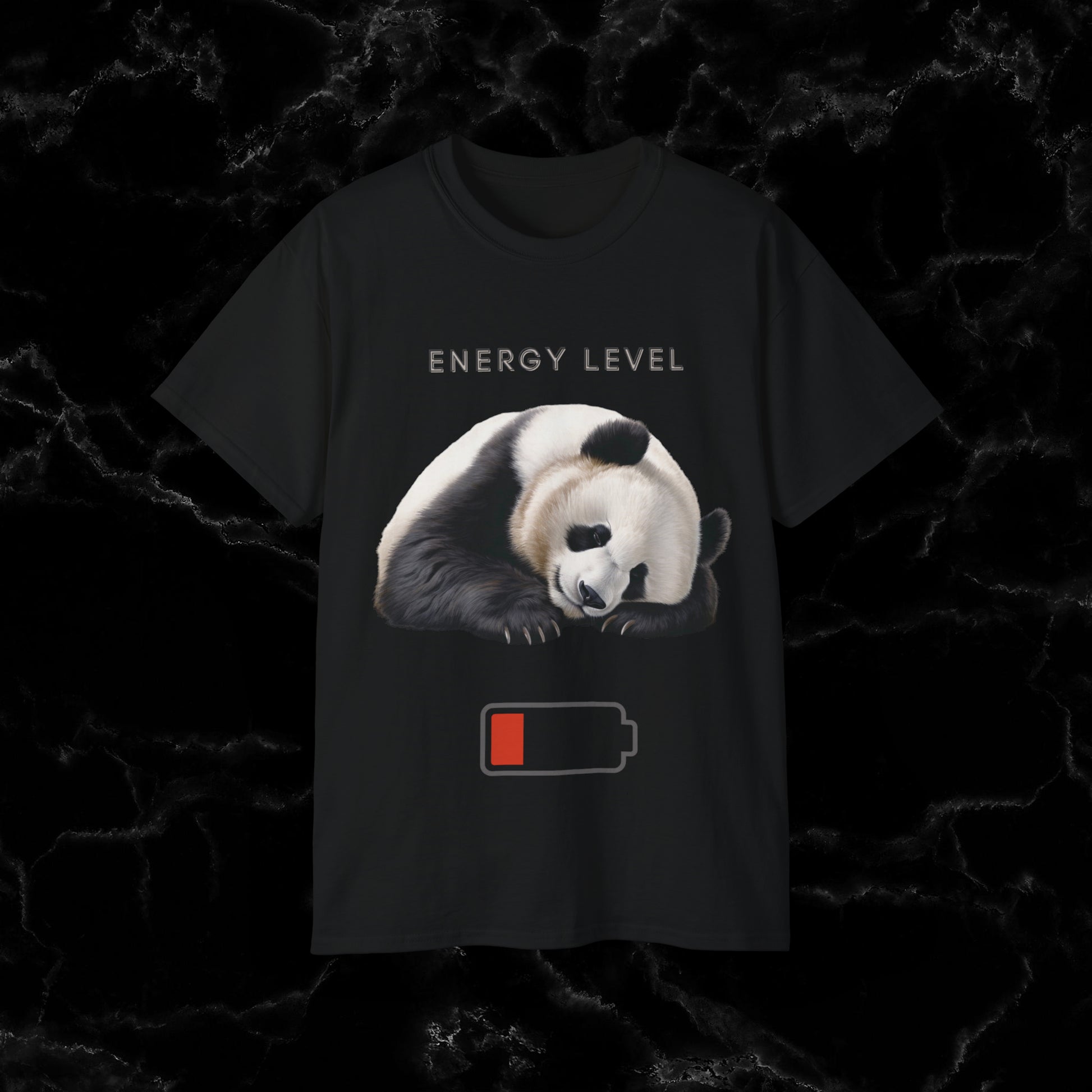 Nap Time Panda Unisex Funny Tee - Hilarious Panda Nap Design - Energy Level T-Shirt Black S 