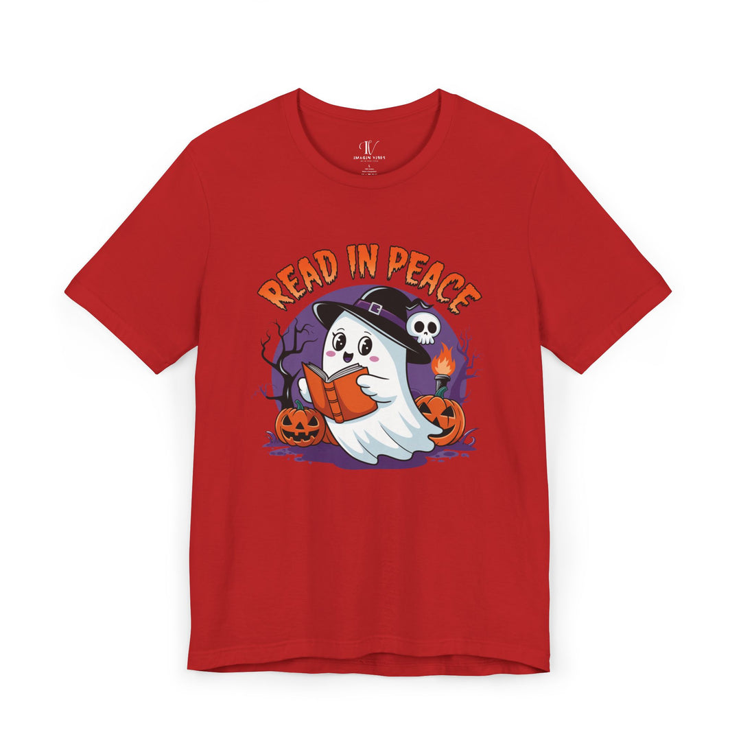 Read In Peace Ghost Halloween Bookworm T-Shirt