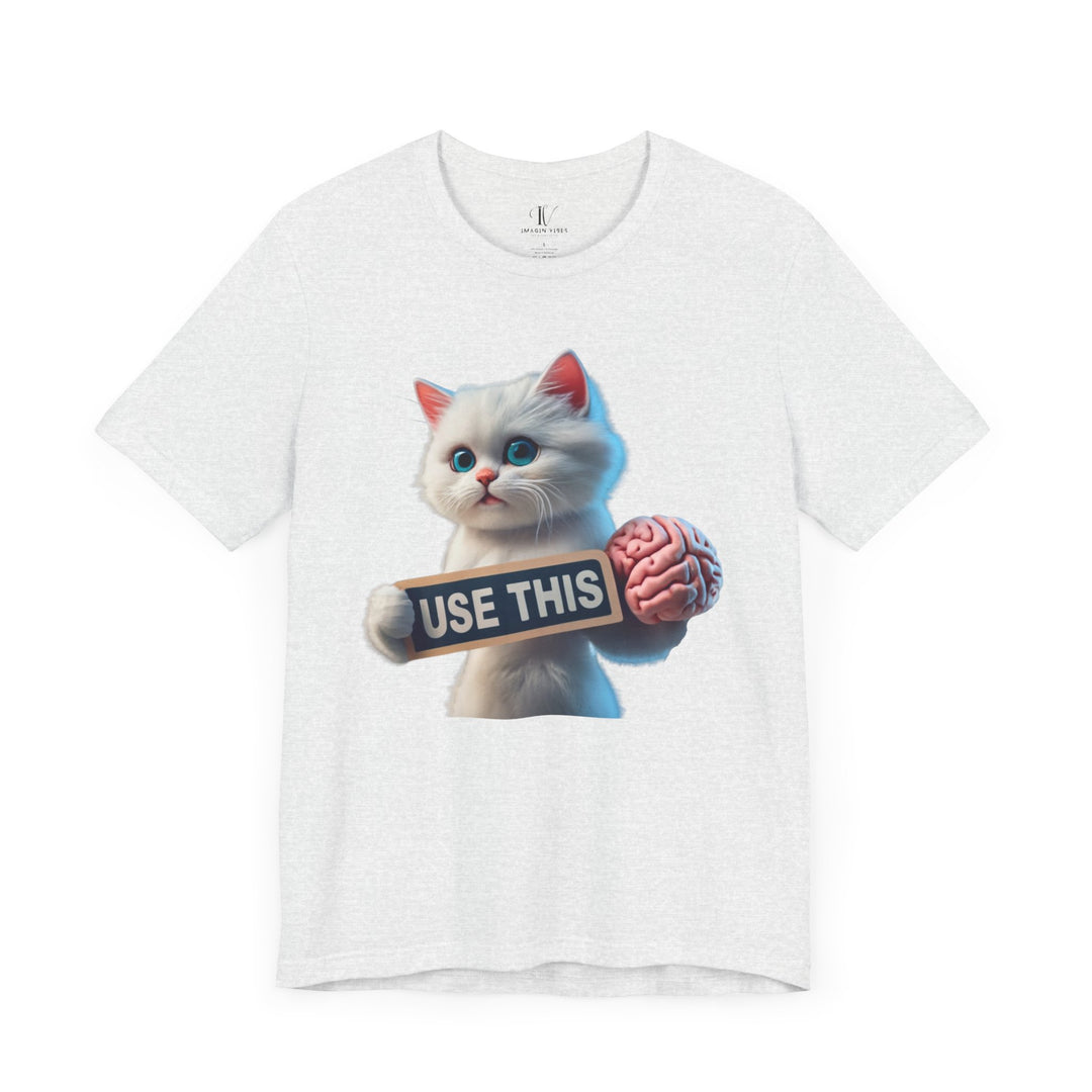 Kitten Brain Tee T-Shirt Printify Ash XS