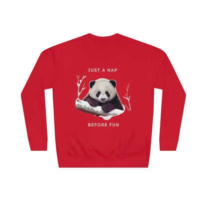Lazy Panda Nap Before Fun Sweatshirt | Embrace Cozy Relaxation Sweatshirt Team Red S 