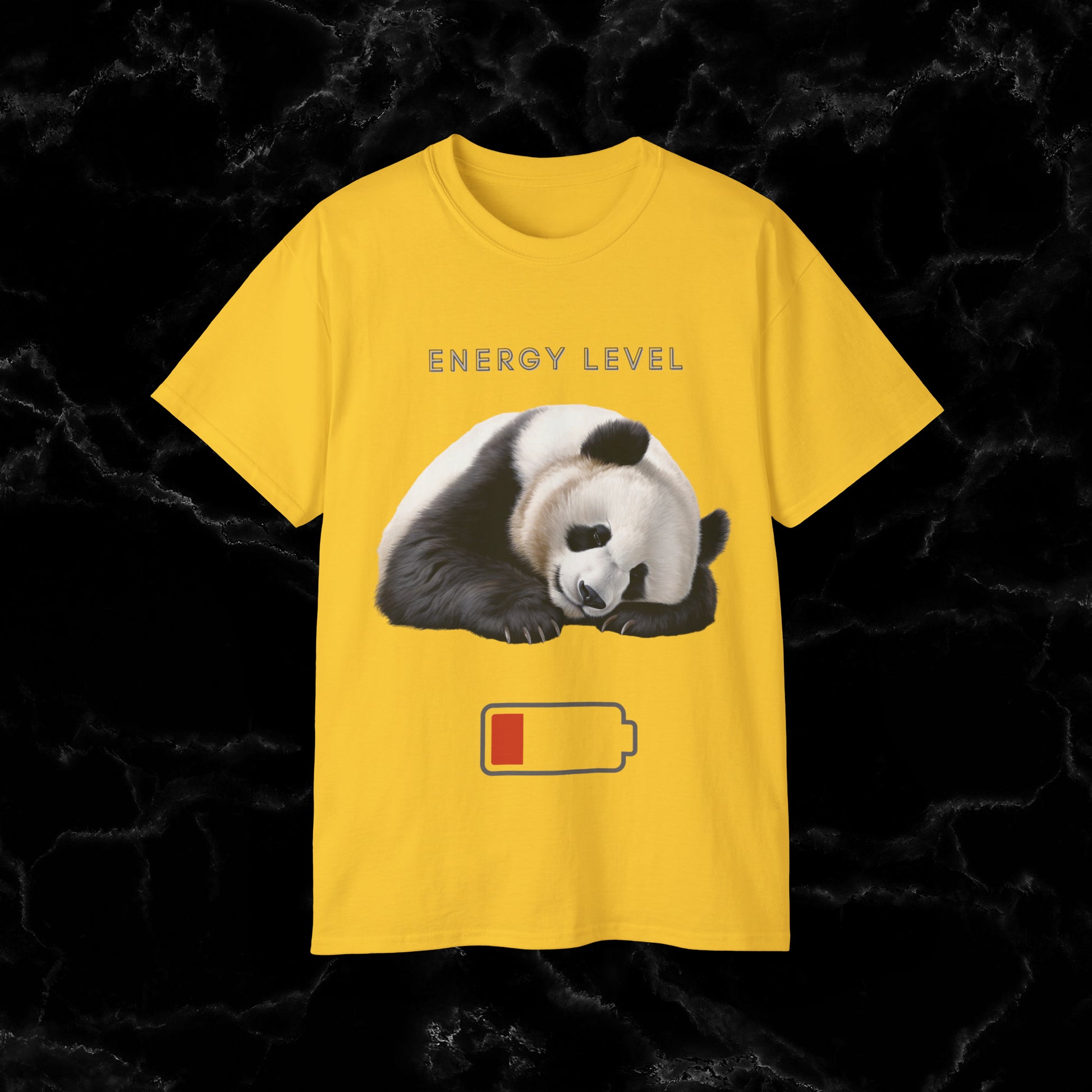Nap Time Panda Unisex Funny Tee - Hilarious Panda Nap Design - Energy Level T-Shirt Daisy S 