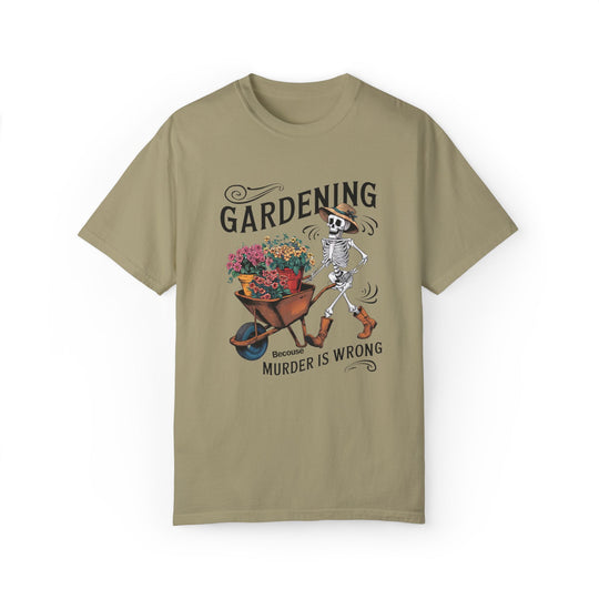 Skeleton Gardening T-shirt T-Shirt Printify Khaki S