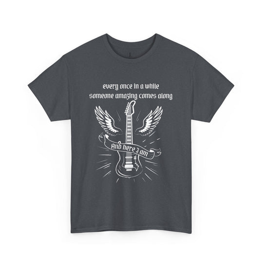 Unisex Tee - Rock n' Roll Guitar Wing - 'EVERY ONCE' T-Shirt Printify Tweed S