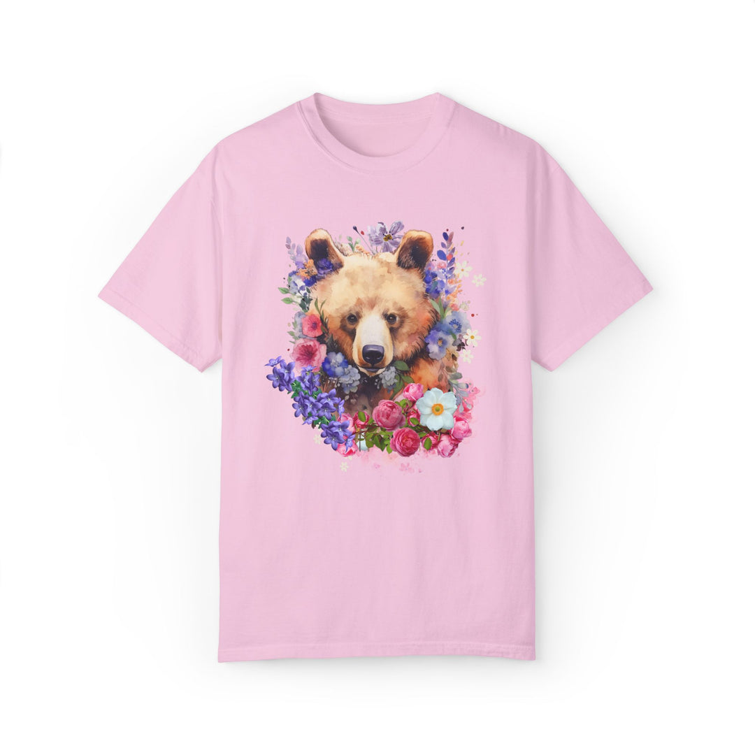 Bear Floral T-shirt T-Shirt Printify