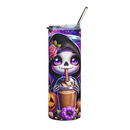 Grim Reaper Cute Halloween Tumbler, 20oz Mug Printify