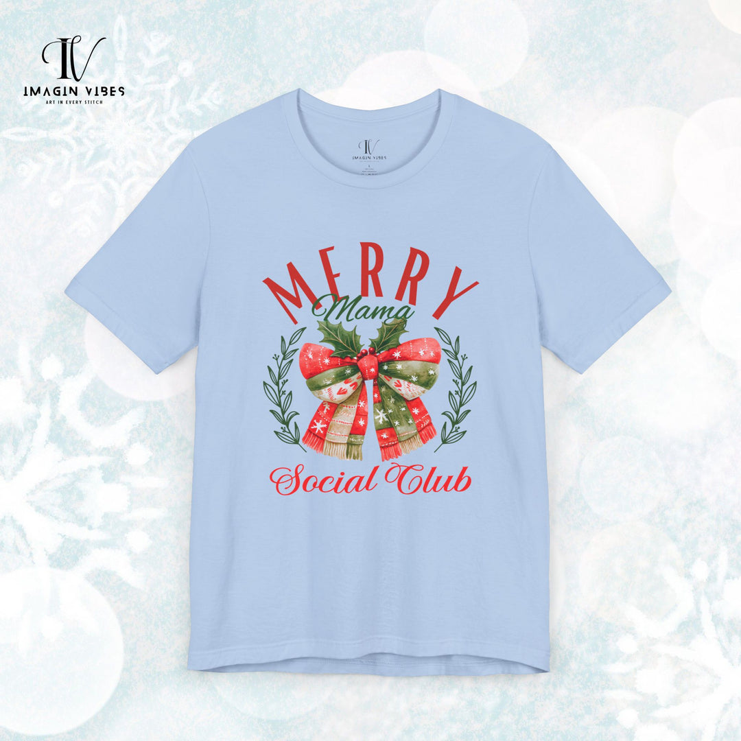 Christmas Unisex Tee - Festive & Feminine 'Merry Mama' Design