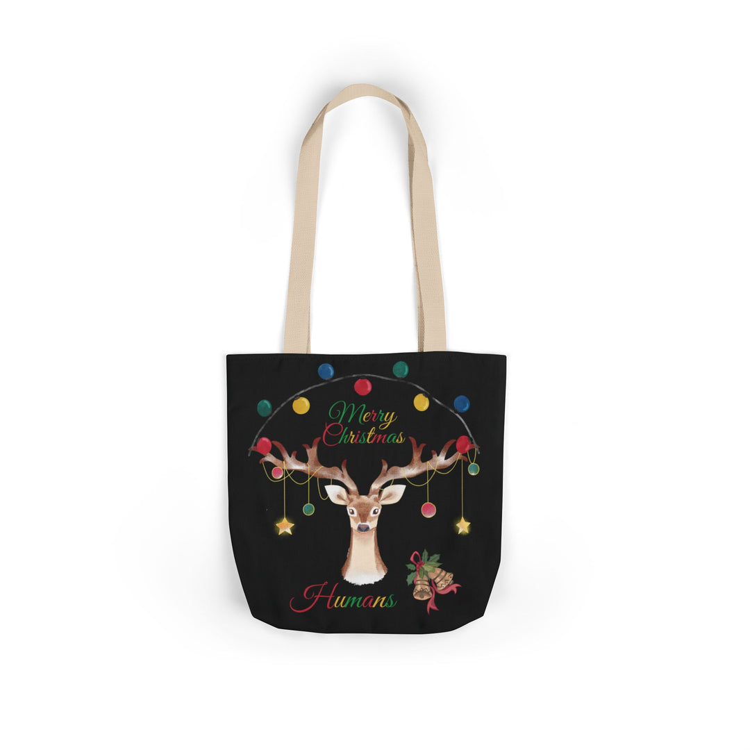Christmas Reindeer Tote Bag Accessories Printify 13" × 13'' Beige