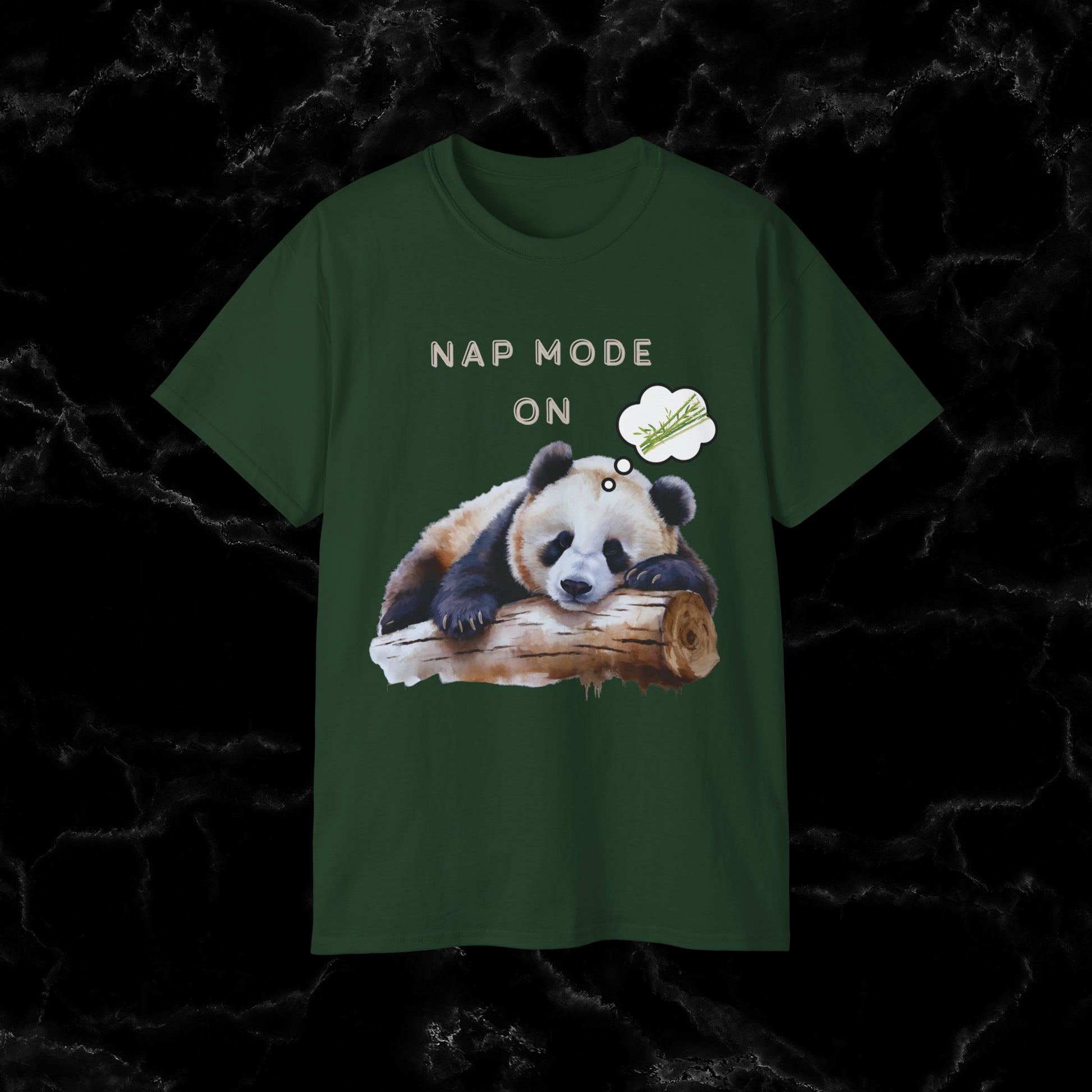 Nap Time Panda Unisex Funny Tee - Hilarious Panda Nap Mode On T-Shirt Forest Green S 
