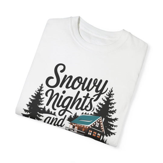 Snowy Nights and Cozy Lights Unisex T-shirt T-Shirt Printify