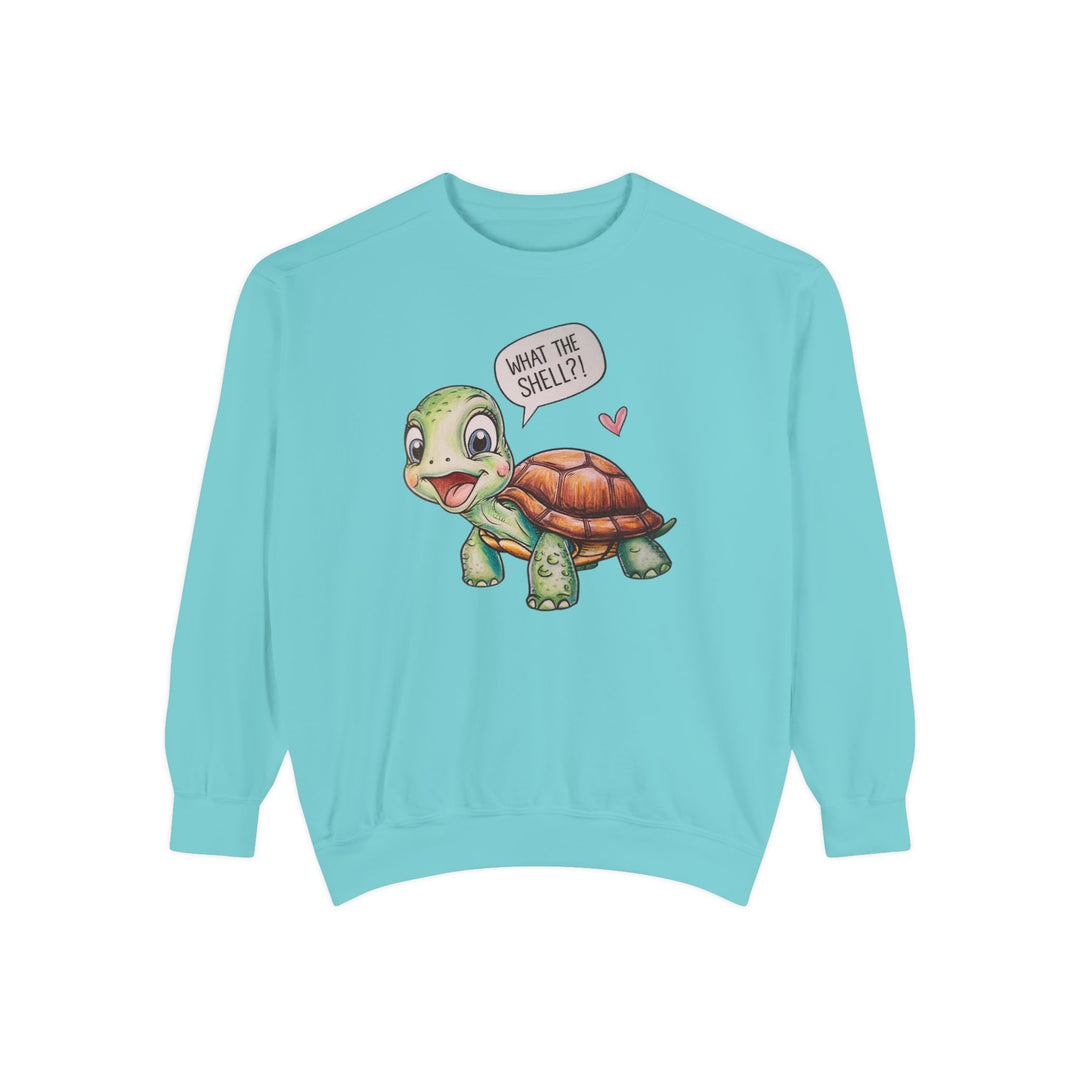 Turtle What The Shell Sweatshirt Sweatshirt Printify Chalky Mint S