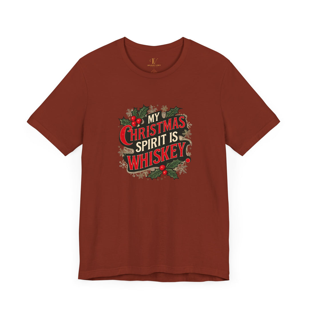 Christmas Spirit Whiskey Tee T-Shirt Printify Rust XS