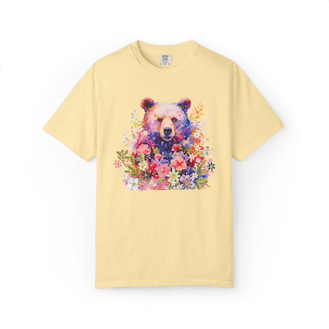 Nature-Inspired Bear Floral T-shirt T-Shirt Printify Banana S