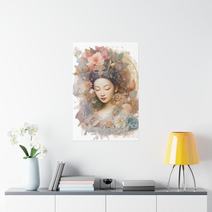 Quan Yin Poster - Goddess of Compassion, Spiritual Art Print, Guan Yin Wall Decor Poster 24″ x 36″ Matte 