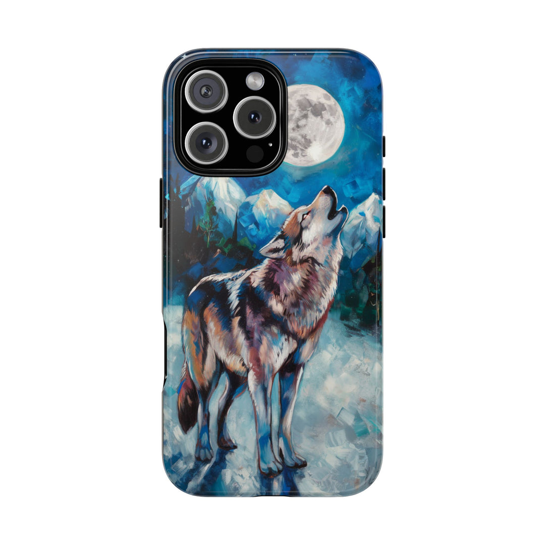 Wolf Howling Tough Case - Impressionist Style Phone Case Printify