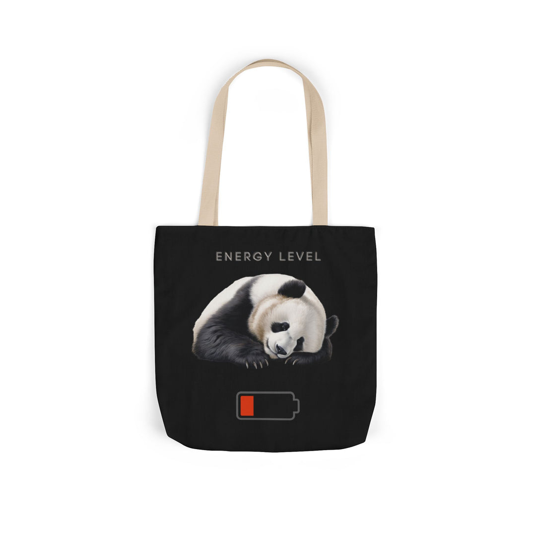 Canvas Tote Bag - Sleeping Panda Energy Level Low Accessories Printify 16" × 16'' Beige