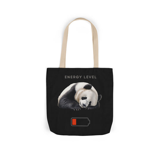Canvas Tote Bag - Sleeping Panda Energy Level Low Accessories Printify 16" × 16'' Beige