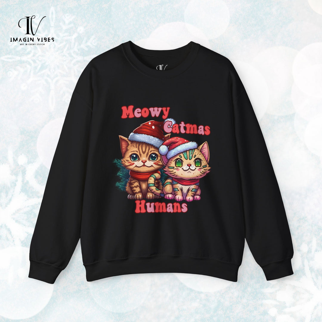 Imagin Vibes Meowy Christmas Cat Sweater: Purrfect Holiday Gift Sweatshirt   