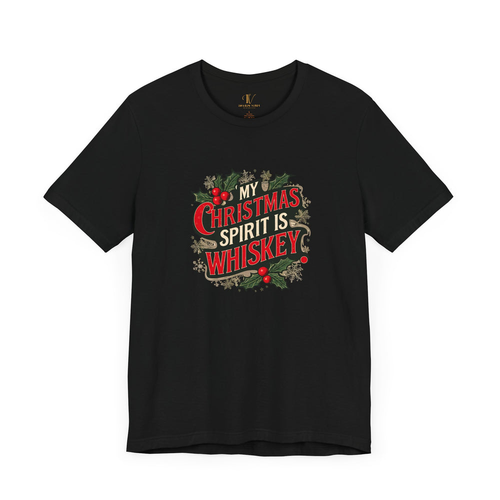 Christmas Spirit Whiskey Tee T-Shirt Printify Black XS