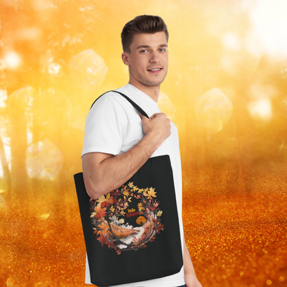 Fall Tote Bag | Hello Autumn Tote Bag | Autumn Shopping Bag | Woven Tote Bag - Eco-Friendly Fashion Bags   