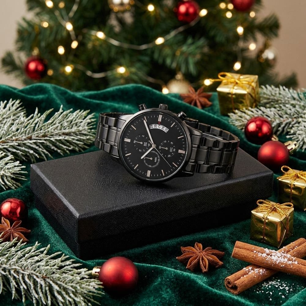 To My Grandson – Christmas Engraved Black Watch