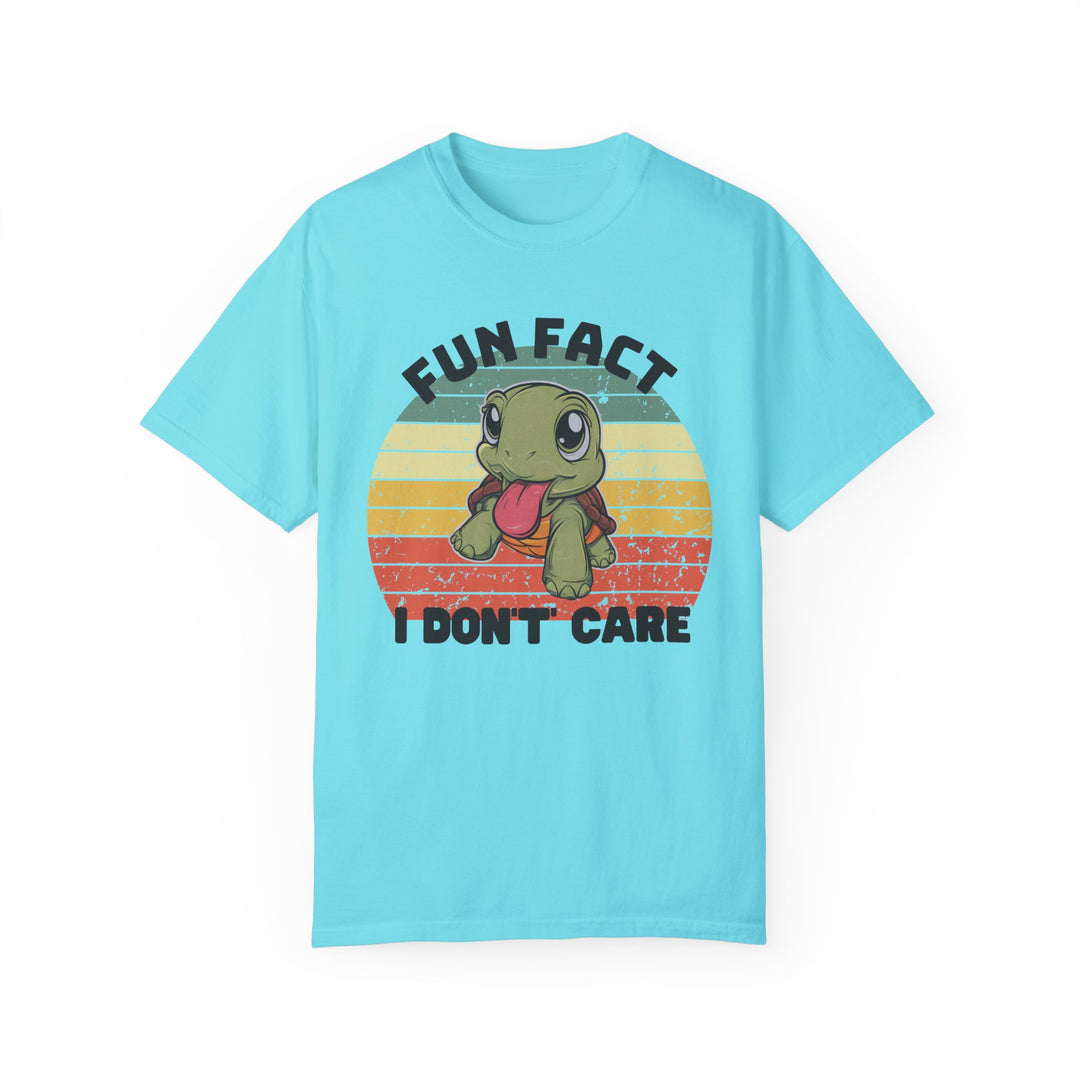 Turtle Graphic Tee - Funny 'I Don't Care' T-shirt T-Shirt Printify Lagoon Blue S