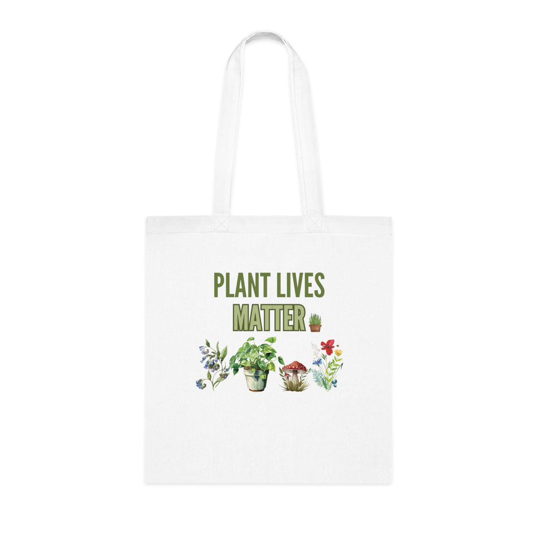 Plant Tote Bag - 'PLANT LIVES MATTER' Nature-Inspired Bags Printify One size White