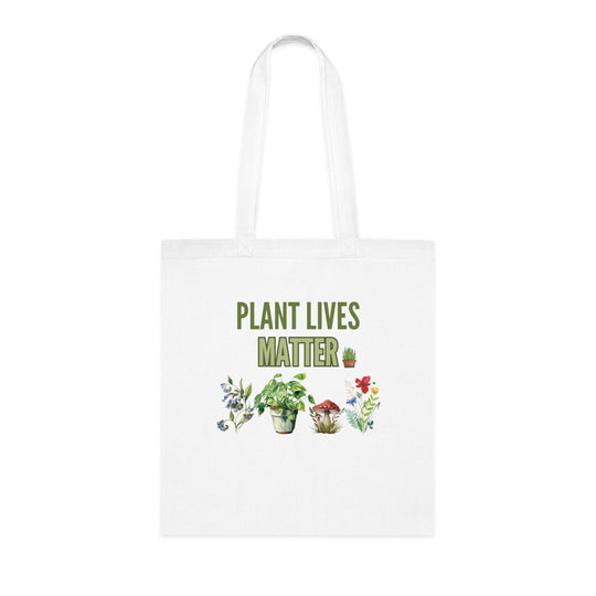 Plant Tote Bag - 'PLANT LIVES MATTER' Nature-Inspired Bags Printify One size White