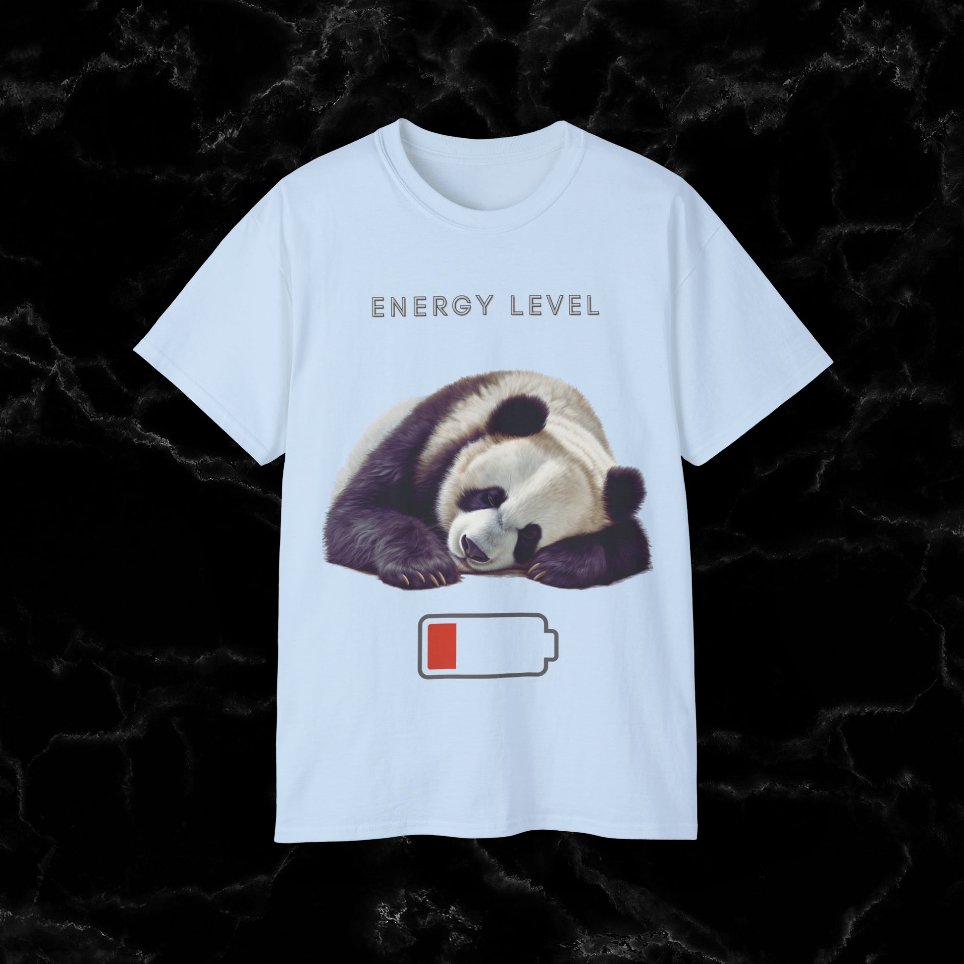 Nap Time Panda Unisex Funny Tee - Hilarious Panda Nap Design - Energy Level T-Shirt Light Blue S 