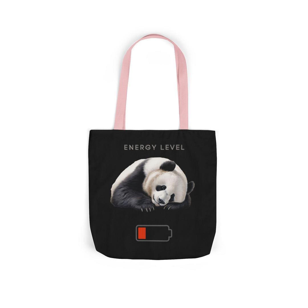 Canvas Tote Bag - Sleeping Panda Energy Level Low Accessories Printify 16" × 16'' Light Pink