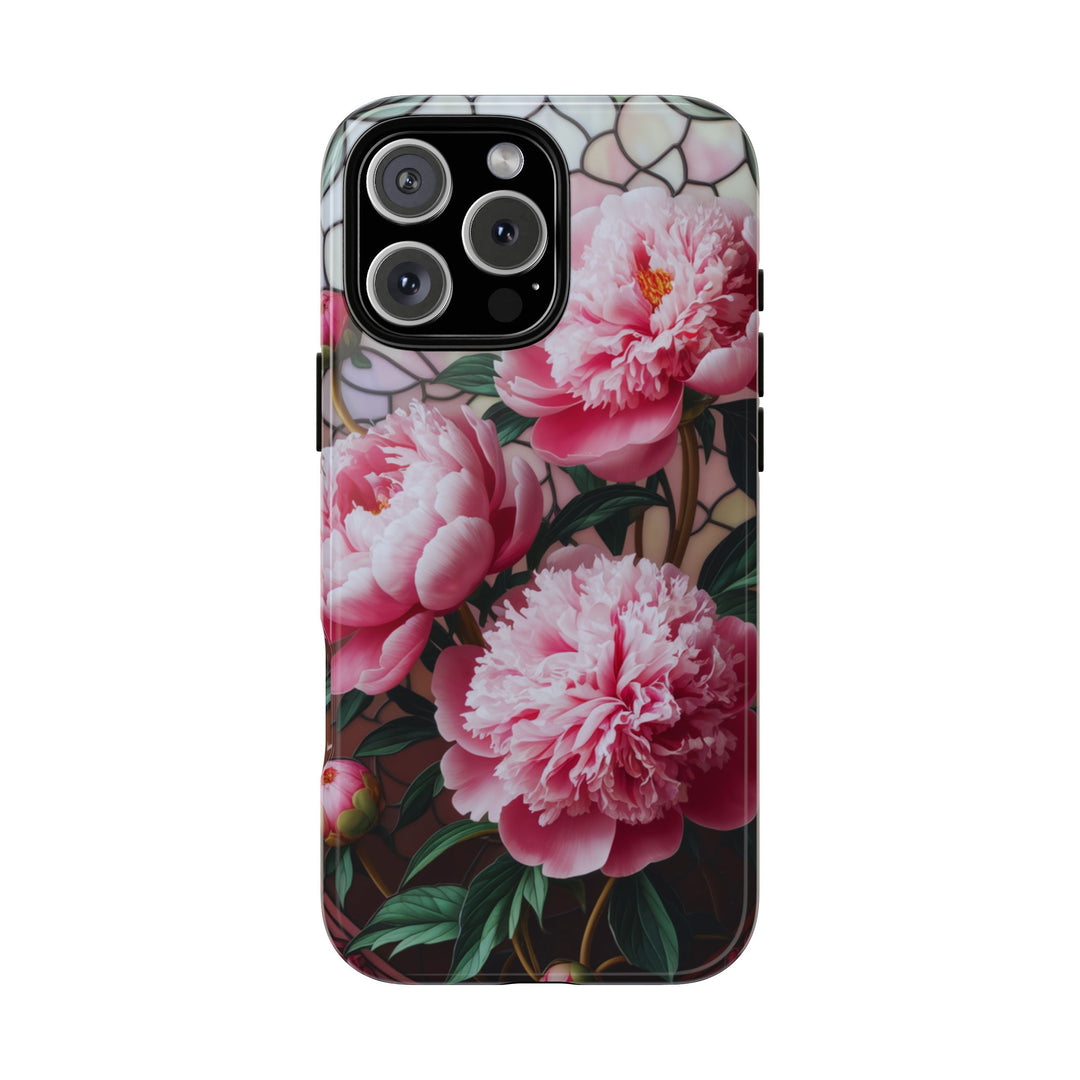 Phone Case Art Deco Pink Peonies Phone Case Printify