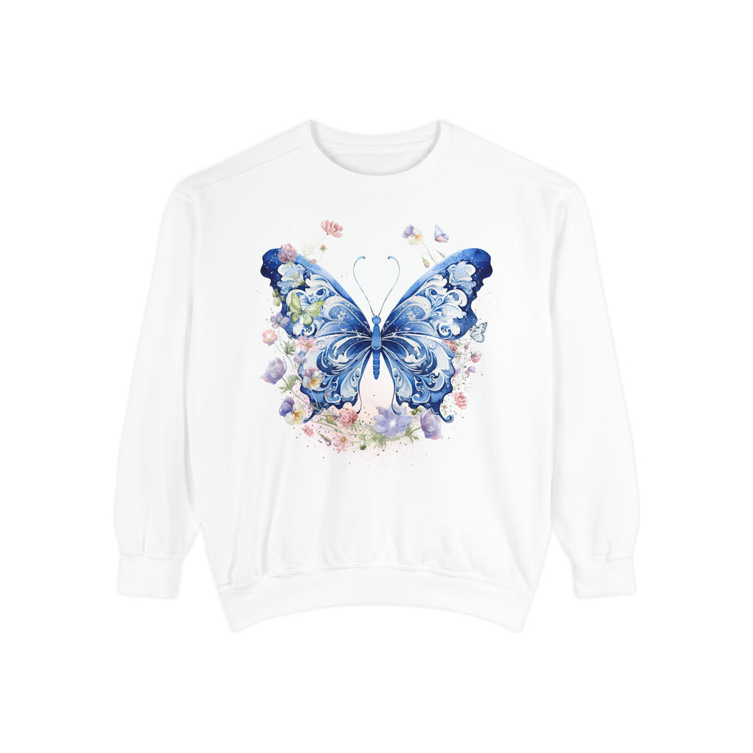 Butterfly Watercolor Unisex Sweatshirt - Ethereal and Artistic Sweatshirt Printify White S