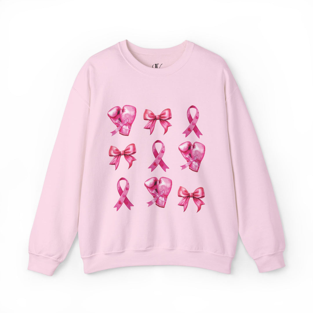 Pink Ribbons and Boxing Gloves Breast Cancer Support Sweatshirt