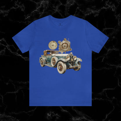 Vintage Car Enthusiast T-Shirt - Classic Wheels and Timeless Appeal T-Shirt True Royal S 