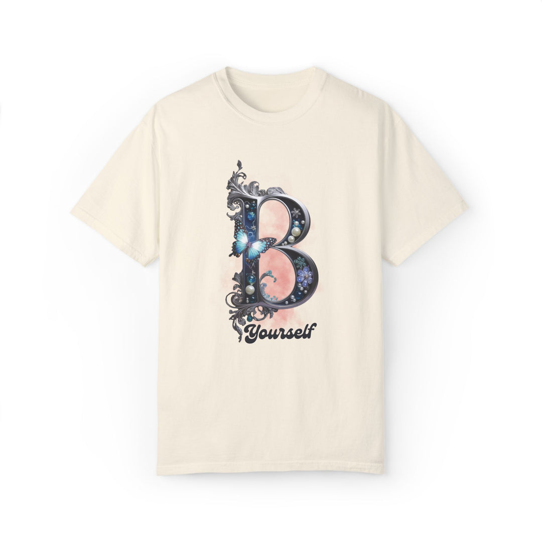 Letter B Elegant and Feminine T-shirt T-Shirt Printify Ivory S