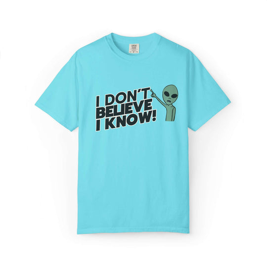 Unisex UFO T-Shirt - I Don't Believe, I Know Alien Tee T-Shirt Printify Lagoon Blue S