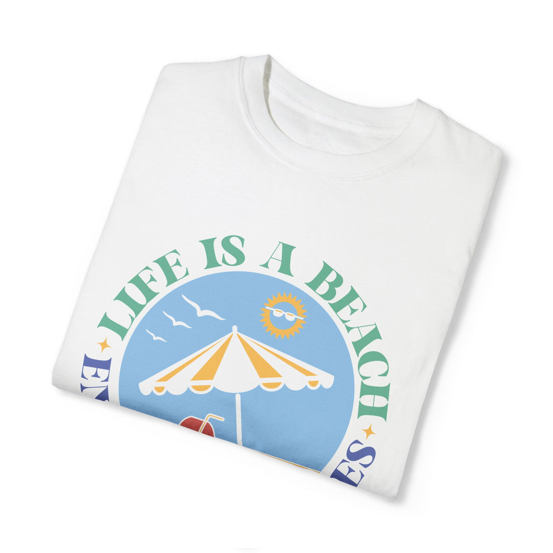 Summer Beach Life Garment-Dyed T-shirt T-Shirt Printify