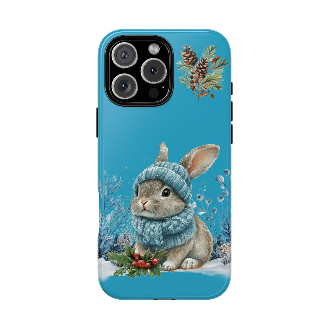 Phone Case - Winter Bunny with Hat and Scarf Phone Case Printify