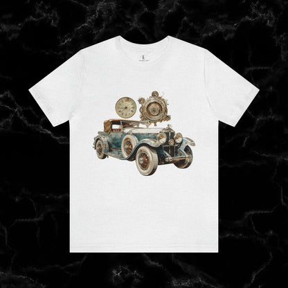 Vintage Car Enthusiast T-Shirt - Classic Wheels and Timeless Appeal T-Shirt Ash S 