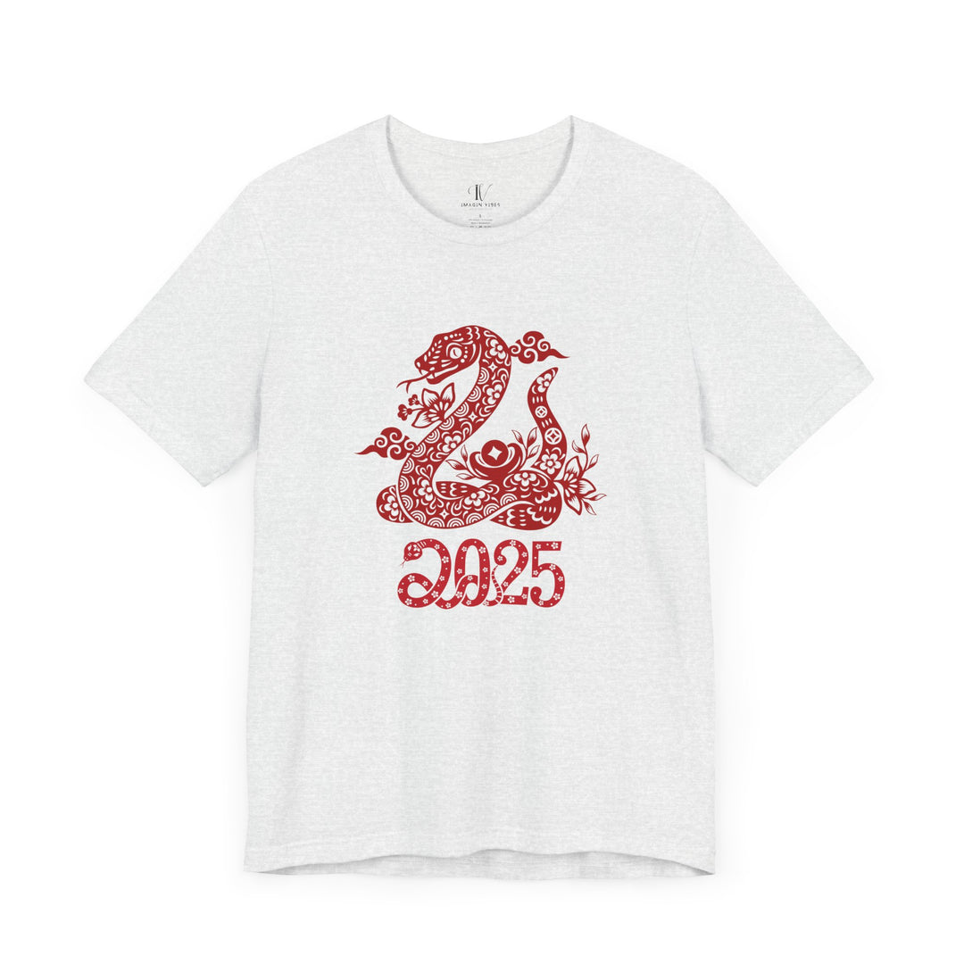 Year of the Snake Unisex Tee - Chinese Zodiac 2025 T-Shirt Printify Ash XS