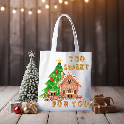 Christmas Tote Bag | Gingerbread House Cute Gift | Holiday Carryall for Festive Fashion Accessories   