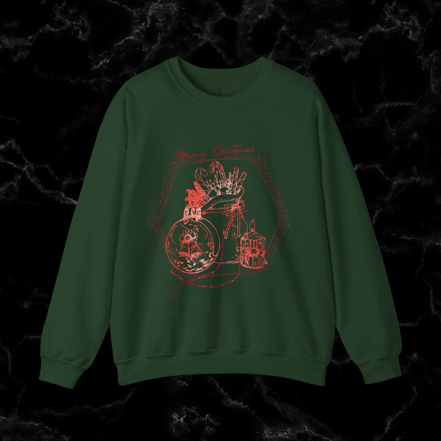 Merry Christmas Sweatshirt - Xmas Bag, Unique Christmas Shirt, Perfect Holiday Gift Sweatshirt S Forest Green 