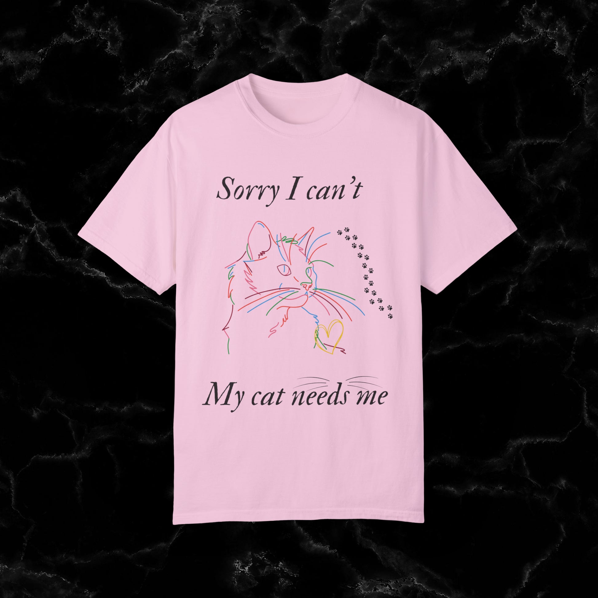 Sorry I Can't, My Cat Needs Me T-Shirt - Perfect Gift for Cat Moms and Animal Lovers T-Shirt Blossom S 