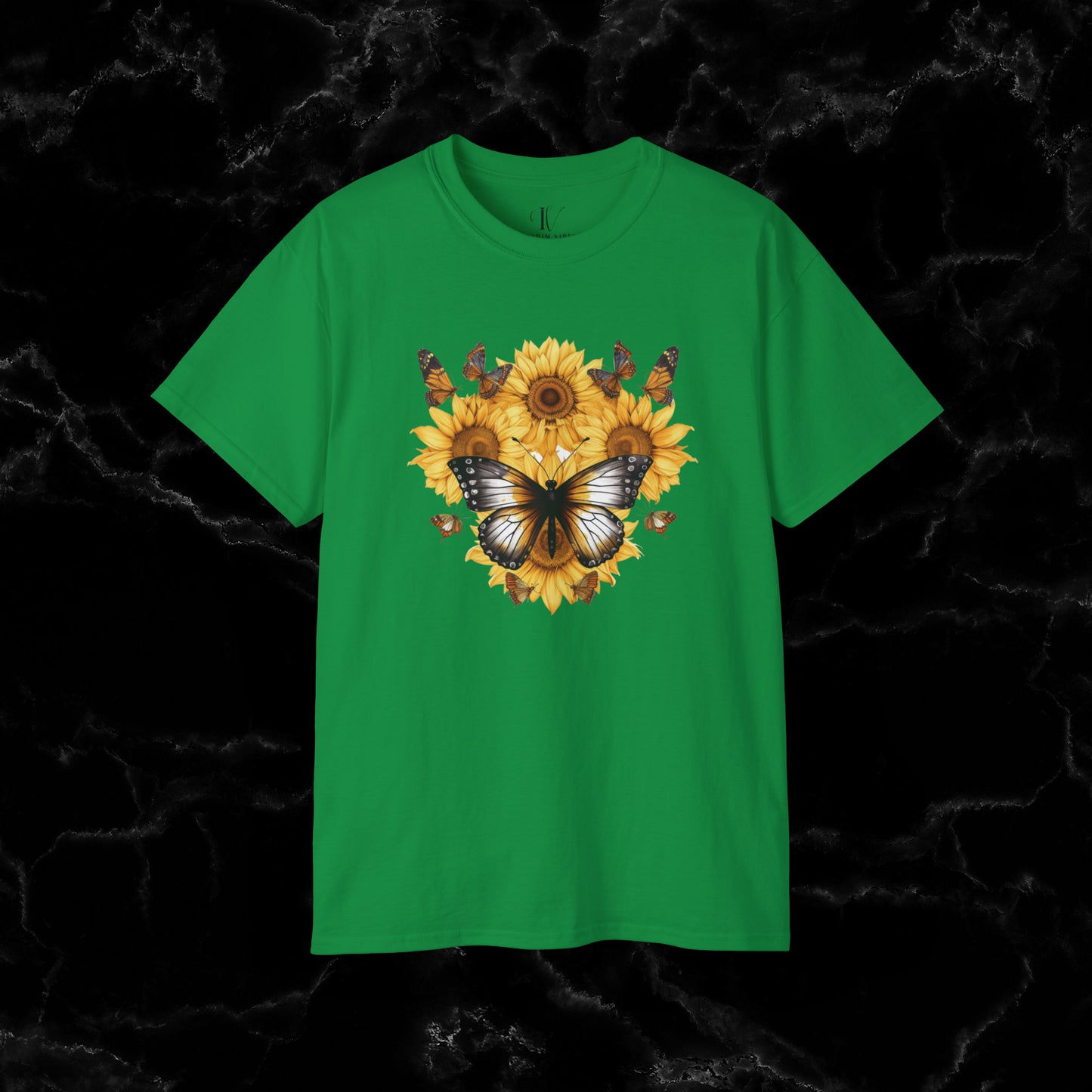 Sunflower Shirt - A Floral Tee, Garden Shirt, and Women's Fall Shirt with Nature-Inspired Design T-Shirt Irish Green S 