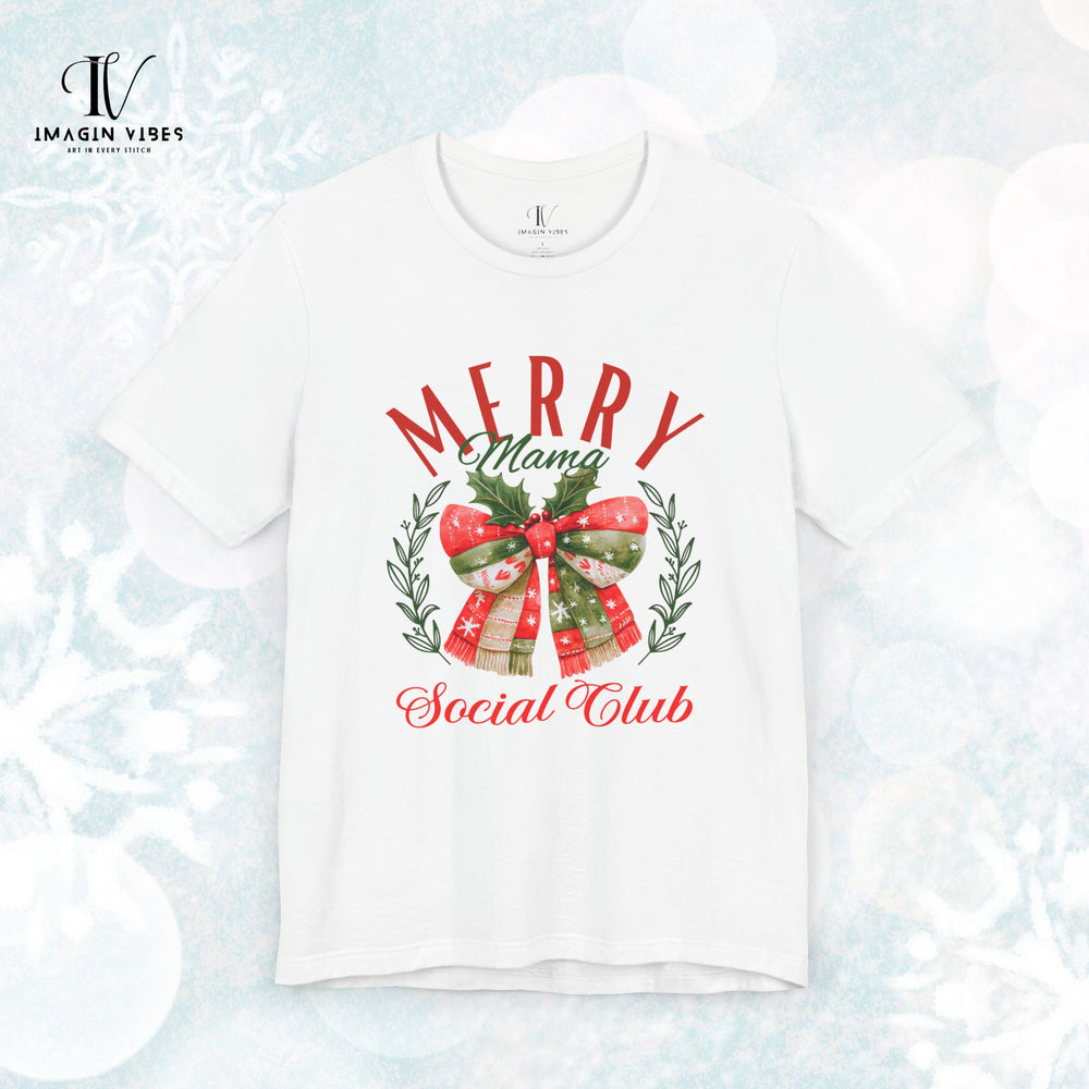 Christmas Unisex Tee - Festive & Feminine 'Merry Mama' Design