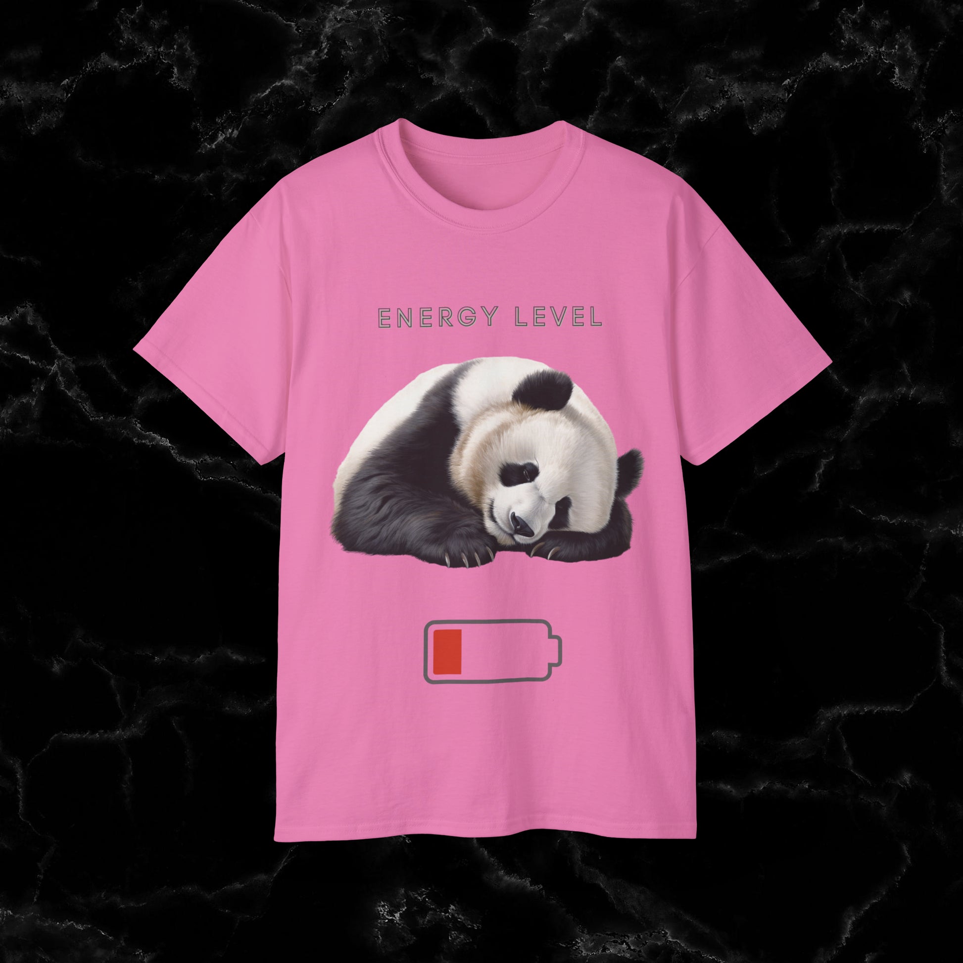 Nap Time Panda Unisex Funny Tee - Hilarious Panda Nap Design - Energy Level T-Shirt Azalea S 