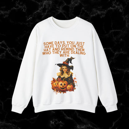 Witchy Vibes with Witch Quote Halloween Sweatshirt - Perfect for Her Sweatshirt S White 