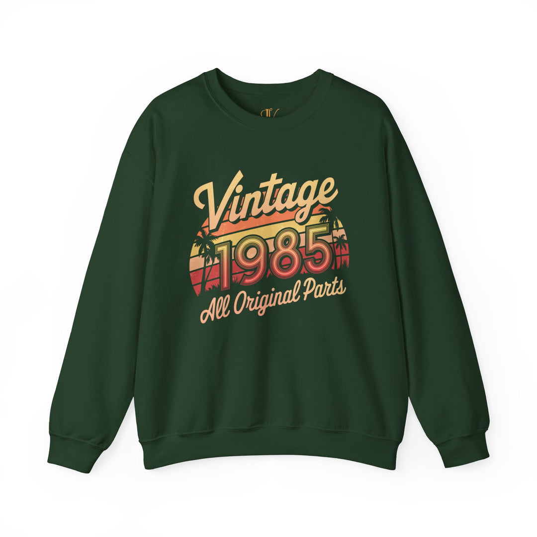 Vintage 1985 Sunset Crewneck Sweatshirt Sweatshirt Printify S Forest Green