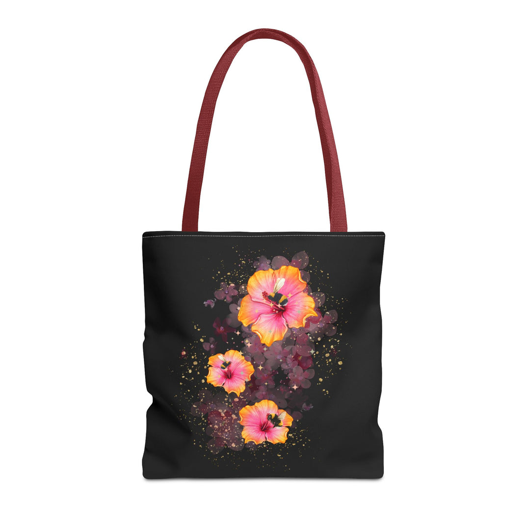 Waterclor Hibiscus Flowers Tote Bag Bags Printify 16" × 16'' Red